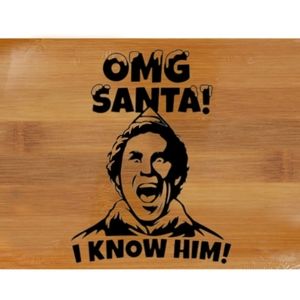Elf laser engraved cutting board